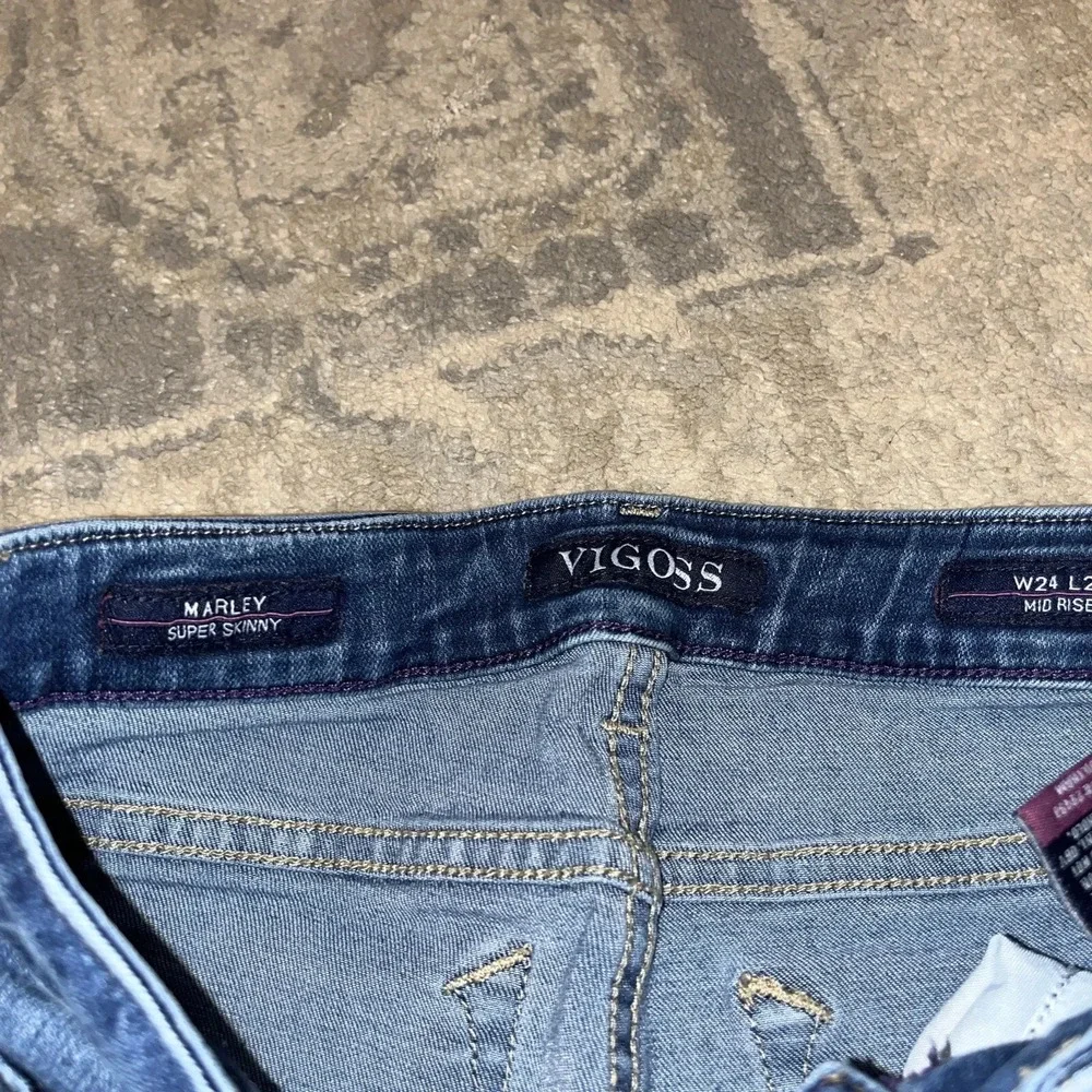 VIGOSS MARLEY Super Skinny Sz 24 X‎ 26 Jeans Mid-Rise Stretch Blue Denim
